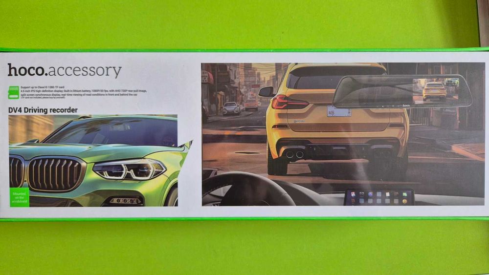 ГАРАНТІЯ 1 Р. автомобільний відеореєстратор дзеркало hoco DV4 2 камери