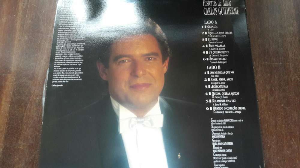 Disco de vinil Histórias de amor de Carlos Guilherme