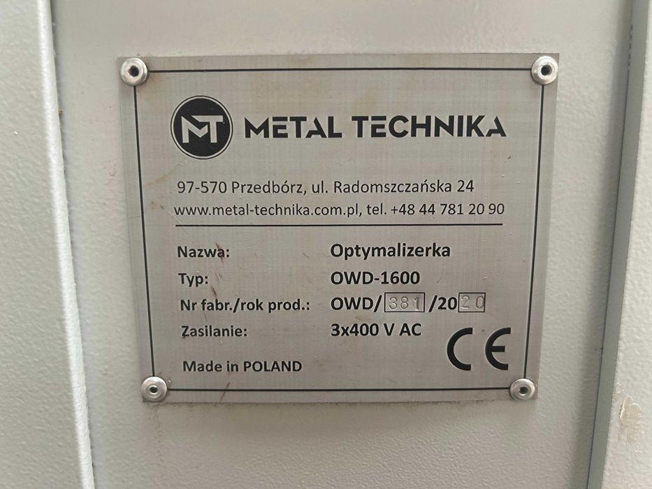 Optymalizerka OWD-1600 Metal-Technika 2020r. 100% sprawna, stan bardzo dobry