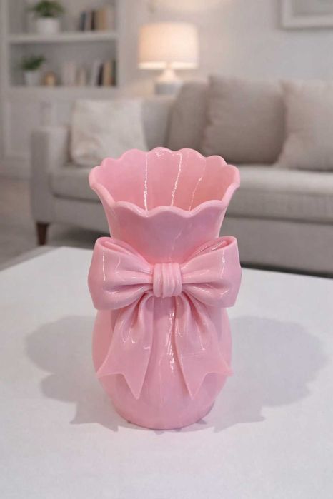 Dekoracyjny wazon z kokardą - różne kolory