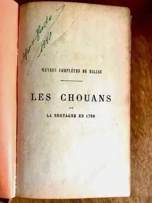 H. de BALZAC - Les Chouans - edition du centenaire - 1899