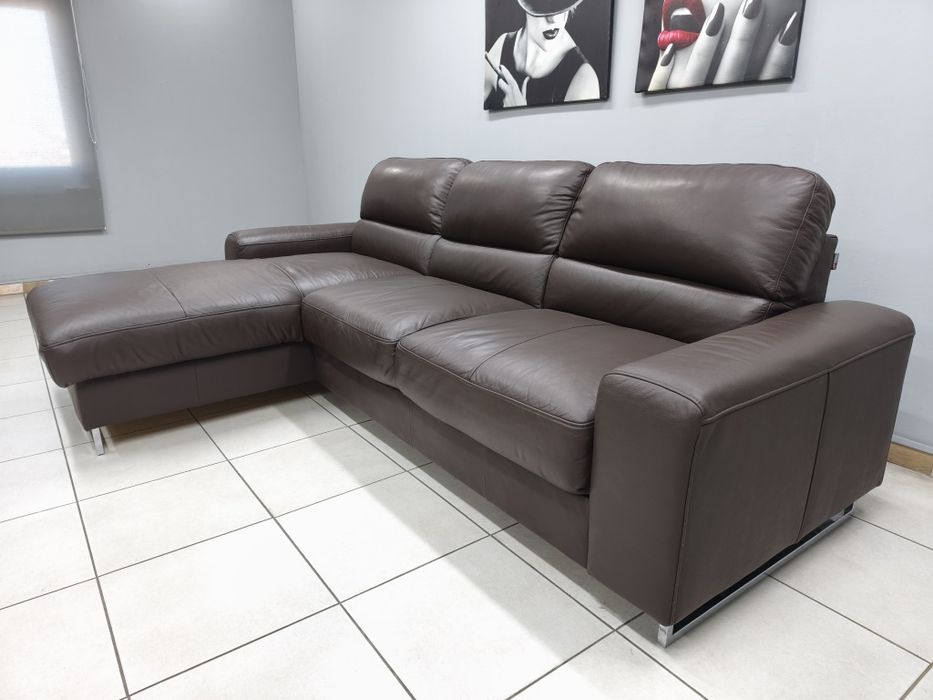 Шкіряний розкладний диван 254х165 см! Кожаный уголок