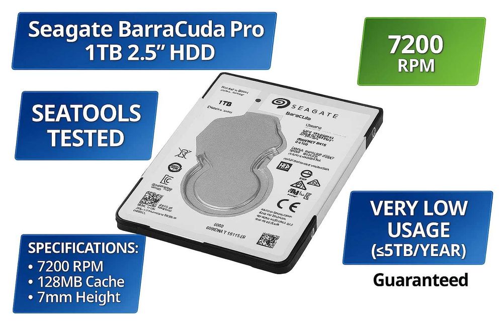 Seagate BarraCuda Pro 1TB 2.5" HDD – ST1000LM049