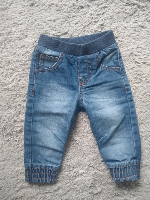 Jeansy spodnie dżinsy f&f ff joggersy joggery buggy 68 74 6-9 miesięcy