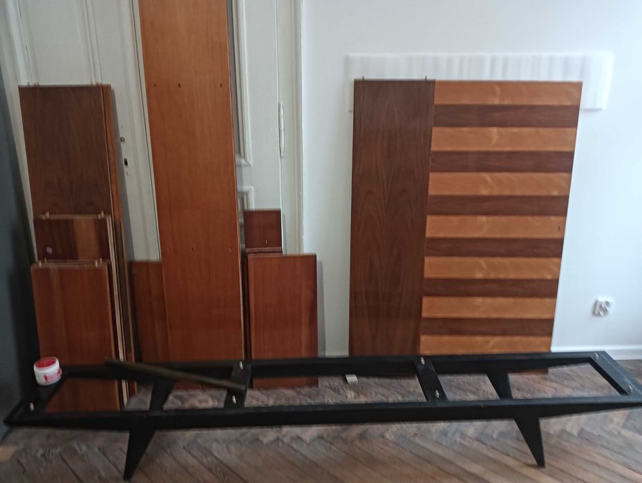 Regał gabinetowy, lata 60-te, 236cm szerokości
