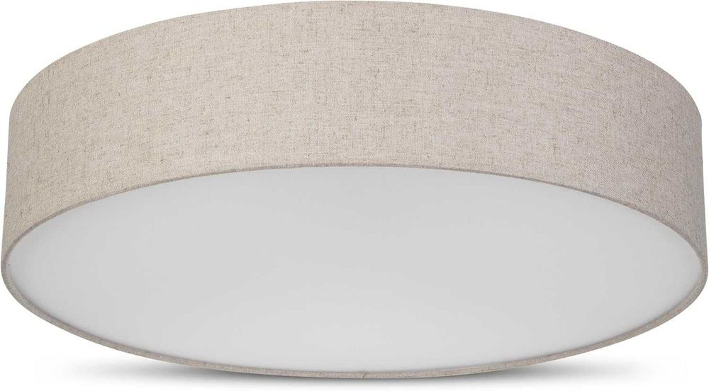 Lampa sufitowa okrągła LED 50 cm abażurem materiałowym w stylu vintage