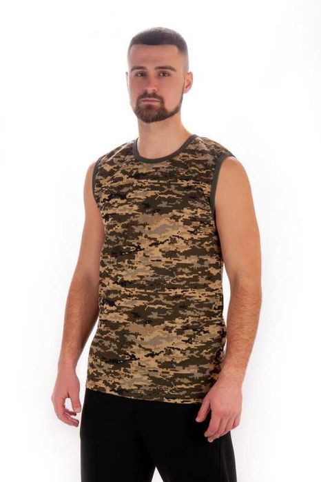 50-58 розмір, камуфляжна чоловіча  майка мілітарі піксель