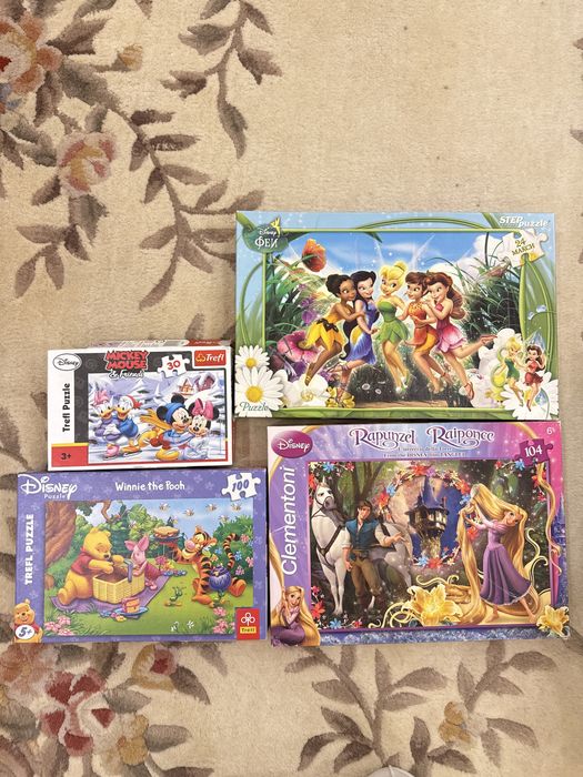 Набір Пазли Disney Trefl Clementoni 30 /100 /104 /24деталей + 1 набір. Ціна за 5 наборів.