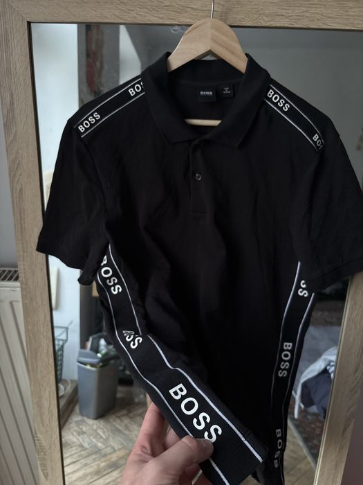Футболка поло hugo boss з лампасами розмір Л