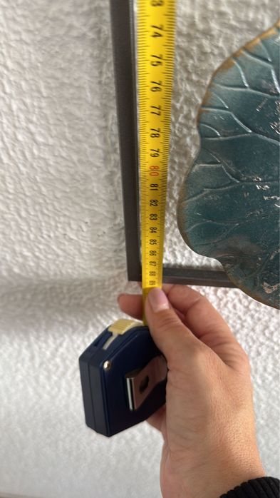 Decoração de Parede em Metal - Folhas de Lótus (Azul e Dourado)