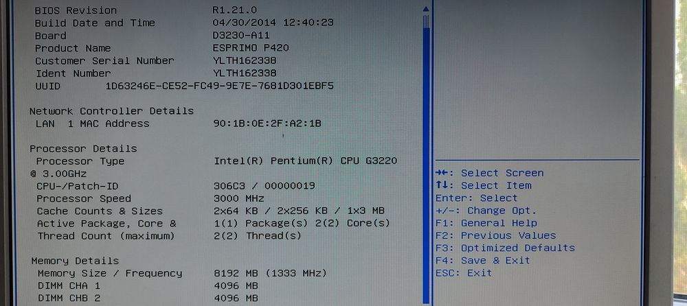 Fujitsu Esprimo P420 Intel g3220/8Gb/WD250