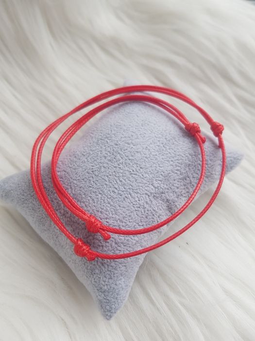 Bransoletki dla par sznurkowe czerwone baza