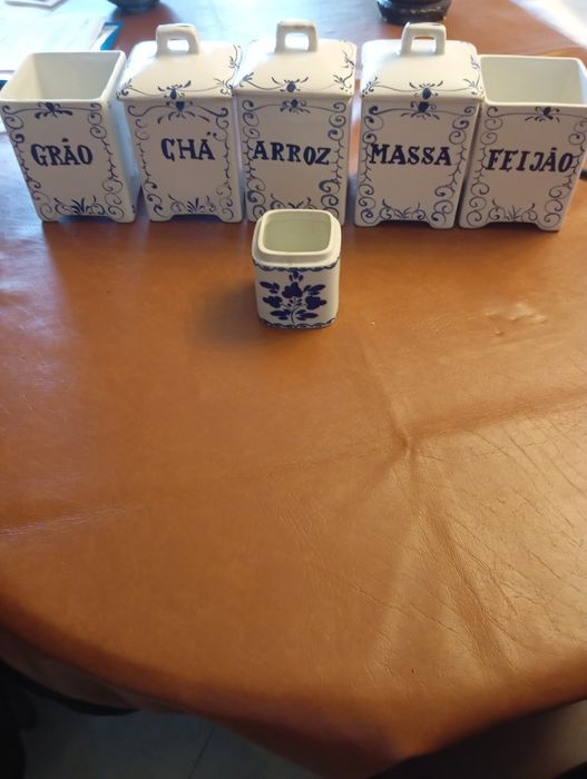 Set of 6 hand-painted boxes