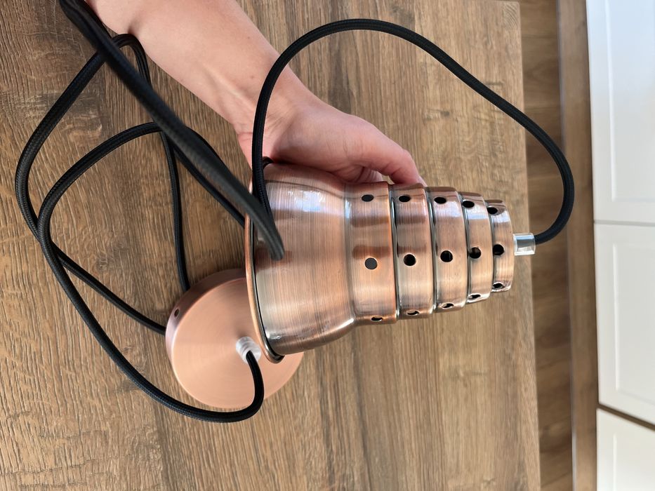 Lampa wisząca sufitowa miedziana
