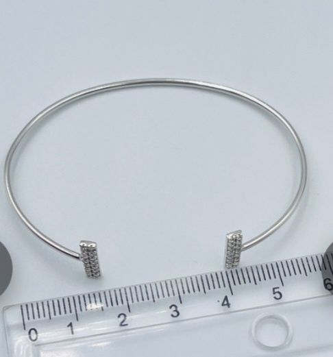 Серебрянный жесткий браслет 925пробы в стиле Tiffany