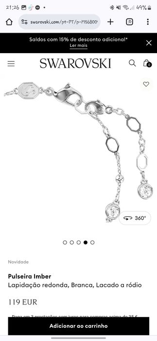 Pulseira Imber Swarovski NOVA NUNCA USADA