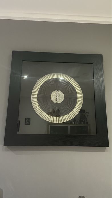 Quadro Decorativo Luxo 90x90 - Escultura de Parede 3D (Mandala/Sol)