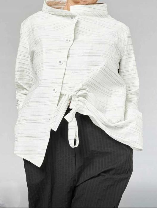 Komplet Wendy Trendy biały w paski Stylowy elegancki damski uni