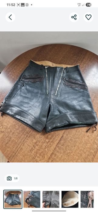 Niemieckie spodenki skorzane bawarskie vintage