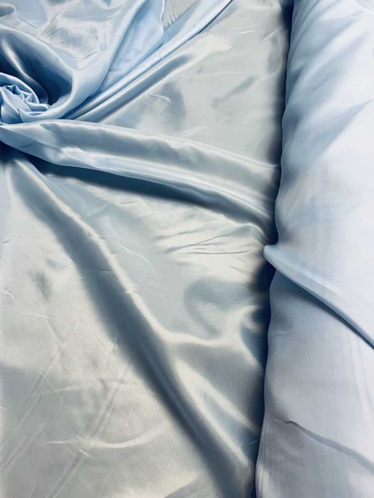 Dekoracyjny do szycia szyfon błękitny Gładki 53m Błękit tania tkanina