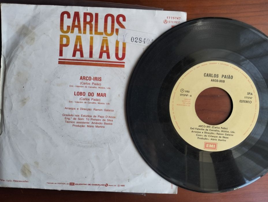 Disco de vinil single Carlos Paião - Arco-Iris