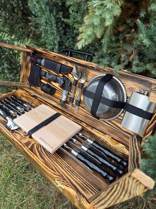 6 Шампуров в кейсе столике на подарок мужу начальнику колеге