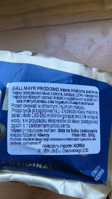 Kawa mielona Dallmayr prodomo 500g