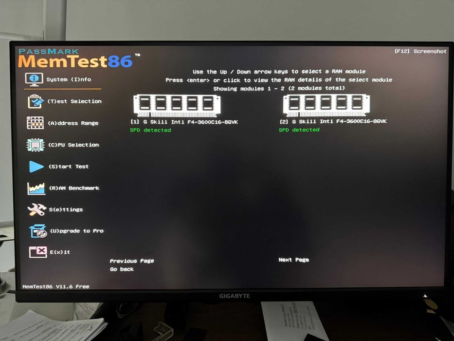 RAM DDR4 16GB (2x8GB) G.Skill Ripjaws F4-3600C16D-16GVK