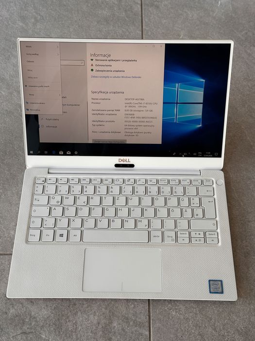 Laptop Dell XPS P82G 8GB RAM 256SSD Core i7 8550U