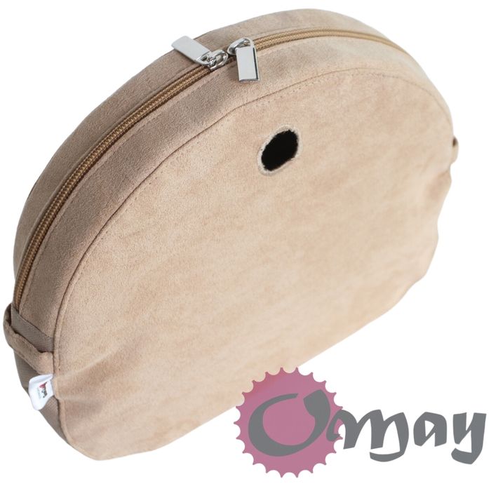 organizer OBAG MOON LIGHT biszkopt eko zamsz 2 kieszenie wkład OMAY