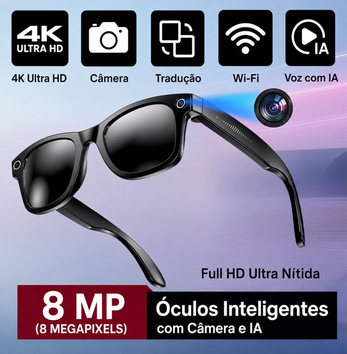 Óculos inteligente IA estilo Meta
