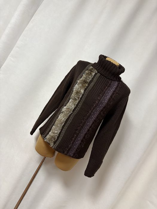 Sweter golf brazowy czekoladowy wełniany gruby M/L, Success