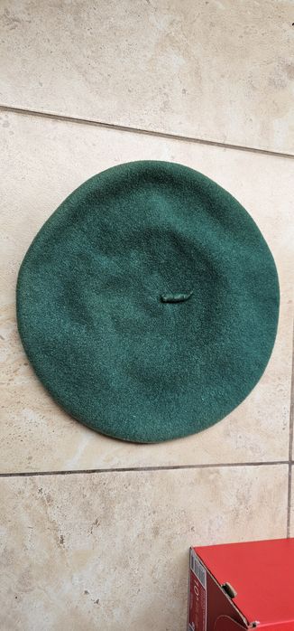 Kangol wełniany beret zielony stan bardzo dobry