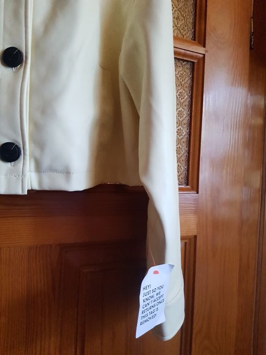 Kurtka ekoskóra ecru kremowy na sukienkę 42XL