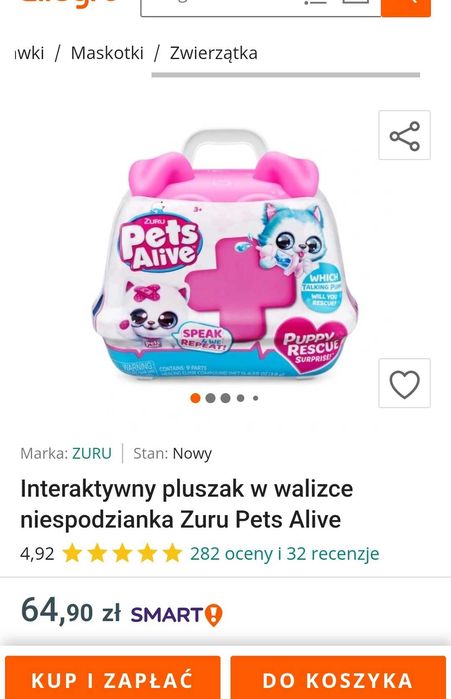 Interaktywny pluszak w walizce Zuru Pets Alive