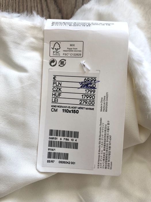 Pled kocyk narzuta H&M Home 150x110