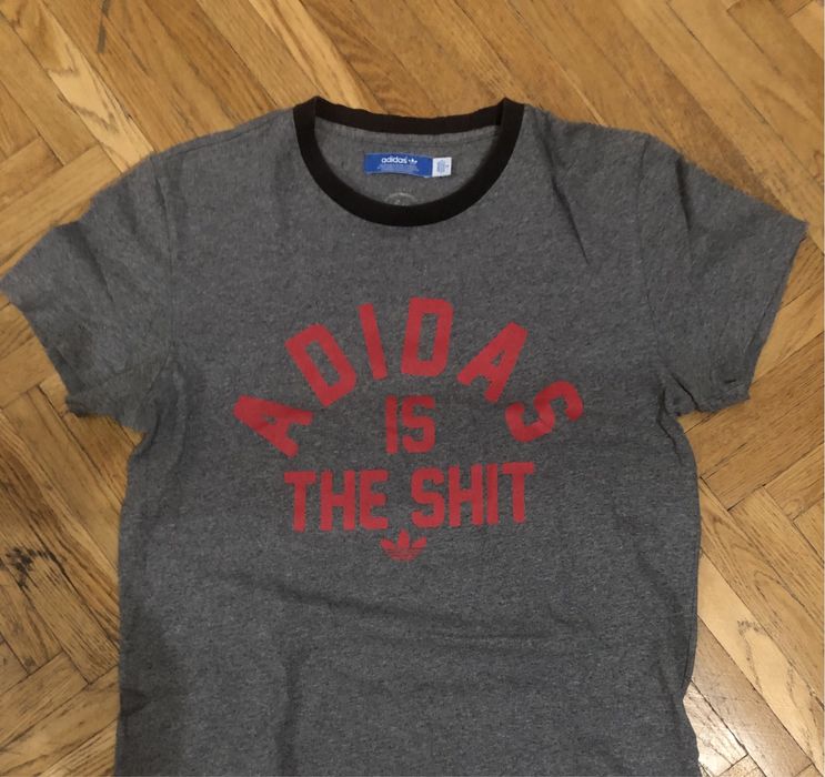 Футболка Adidas Originals - “is the shit”, уличный стиль, размер S/M
