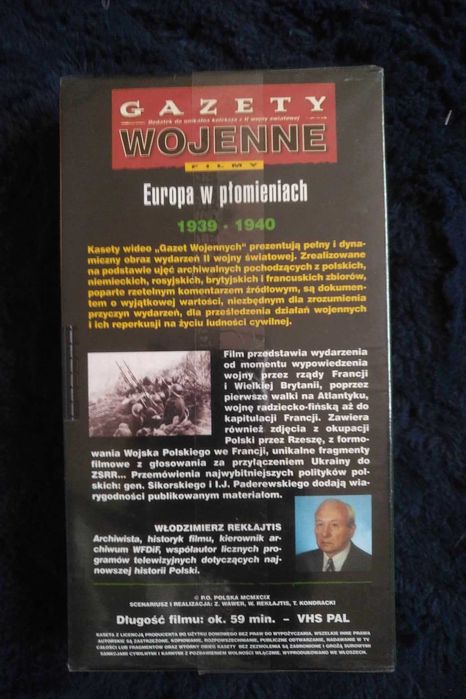 Sprzedam kasetę VHS z cyklu Gazety Wojenne