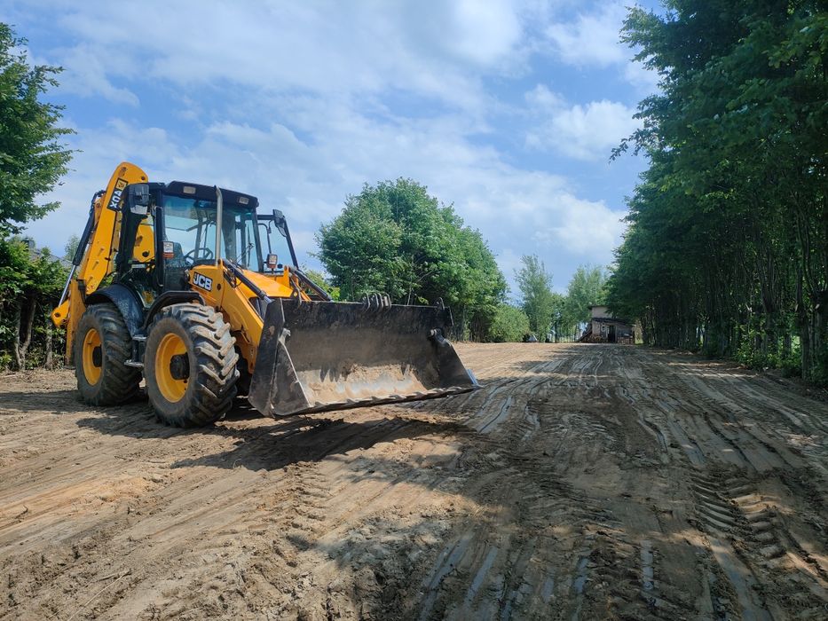 Usługi koparko-ladowarką, minikoparka, roboty ziemne