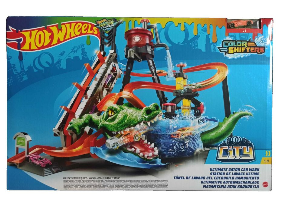 NOWY Zestaw Hot Wheels City FTB67 Mega Myjnia Atak Krokodyla Mattel