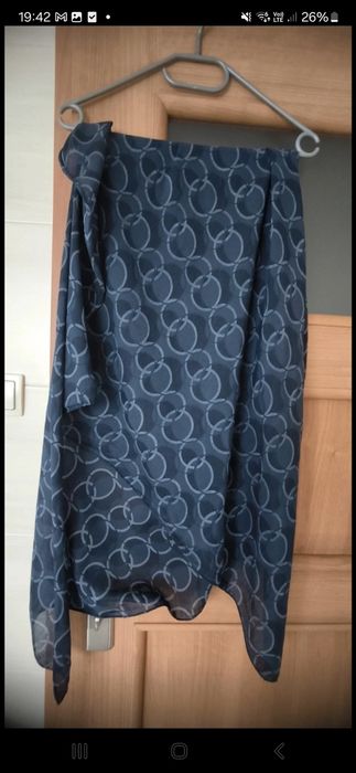 Nowa chusta szal szalik apaszka granatowa kółka