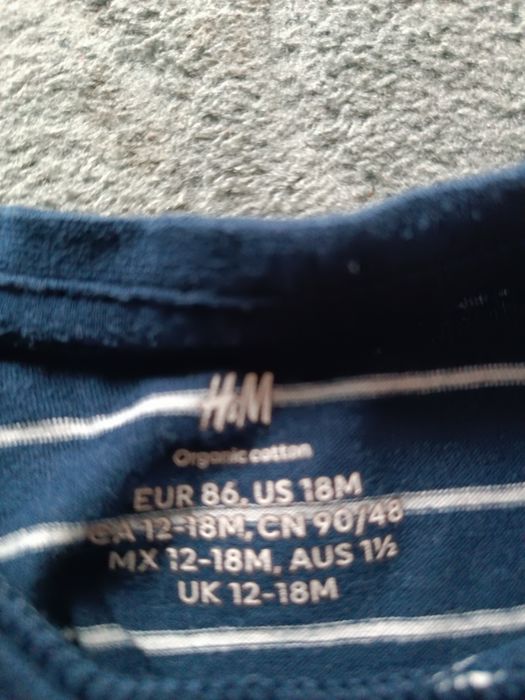 Zestaw chłopięcy H&M 86 granatowy spodnie i koszulka