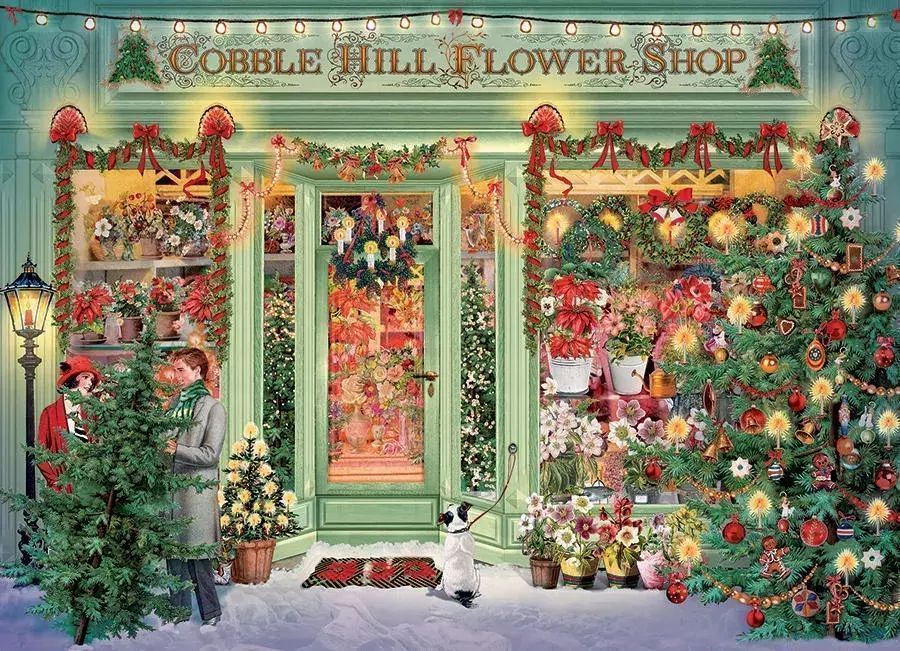 Cobble Hill Puzzle 1000 El. Kwiaciarnia W Świątecznym Wystroju