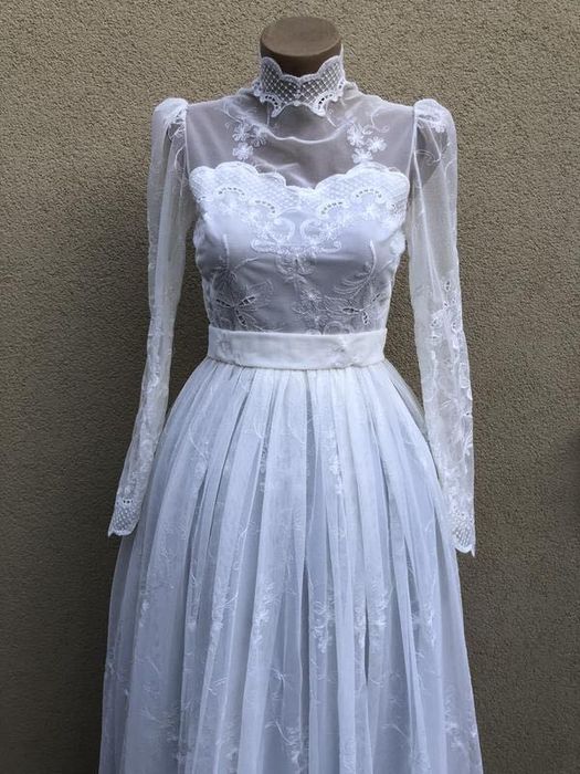 Свадебное винтажное кружевное платье 50-60 года от jacques heim