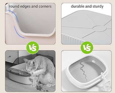 Kuweta otwarta od góry dla kota szara