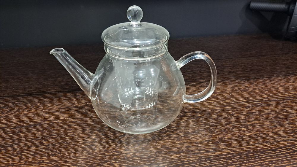 Infusor de chá em vidro transparente com  filtro