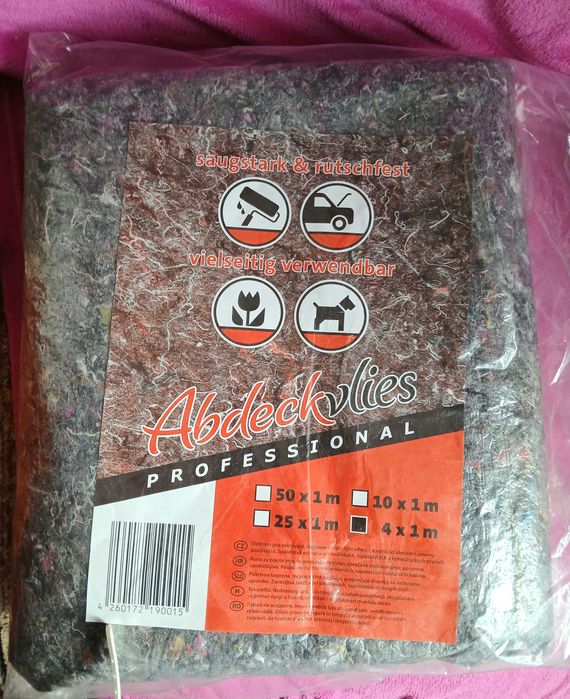 Włóknina do sprzątania lub malowania, 1x4 m.