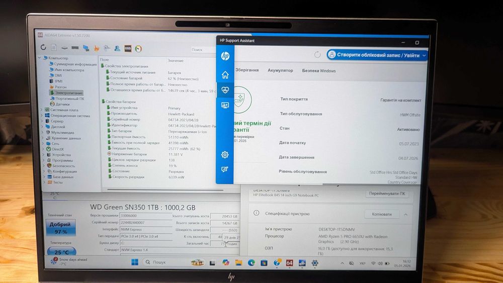 HP EliteBook 845 G9\14FHD+\Ryzen 5 6650\AMD 660M\16Gb\1 Tb\Гарантія