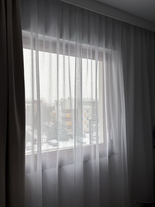 Zestaw 3 firanek 140x260 system wave z wszyta taśma