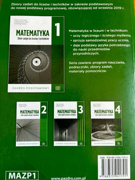 Zbiór zadań do liceów i techników matematyka dla klas 1